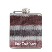 bruin gebreide strepen,  stijlvol ontwerp heupfles (Voorkant)