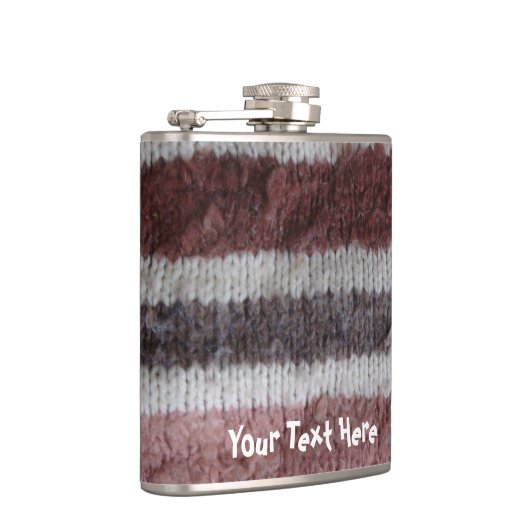 bruin gebreide strepen,  stijlvol ontwerp heupfles (Rechts)