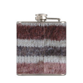 bruin gebreide strepen,  stijlvol ontwerp heupfles (Achterkant)