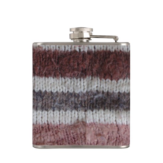 bruin gebreide strepen,  stijlvol ontwerp heupfles (Achterkant)