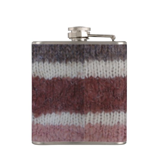 bruin gebreide strepen,  stijlvol ontwerp heupfles (Achterkant)