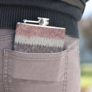 bruin gebreide strepen,  stijlvol ontwerp heupfles