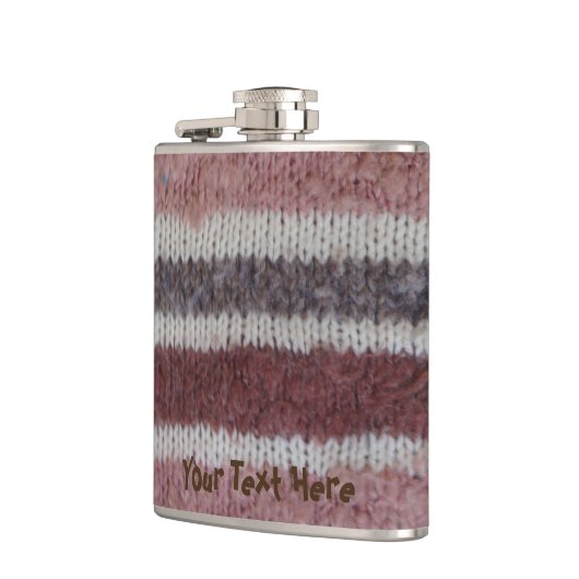 bruin gebreide strepen,  stijlvol ontwerp heupfles (Links)