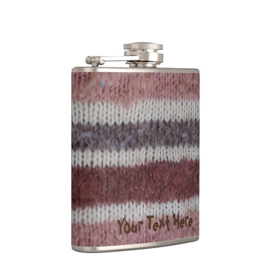 bruin gebreide strepen,  stijlvol ontwerp heupfles (Rechts)