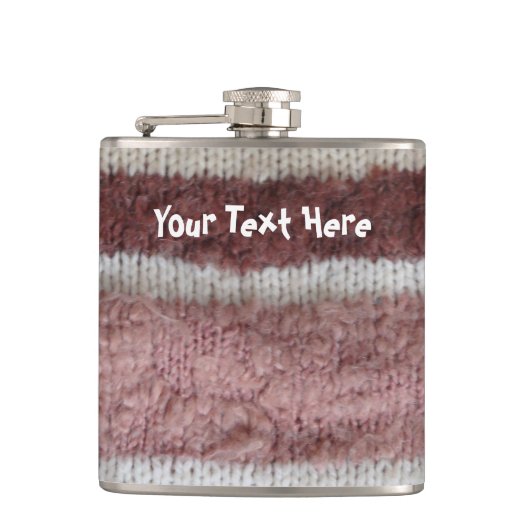 bruin gebreide strepen,  stijlvol ontwerp heupfles (Voorkant)