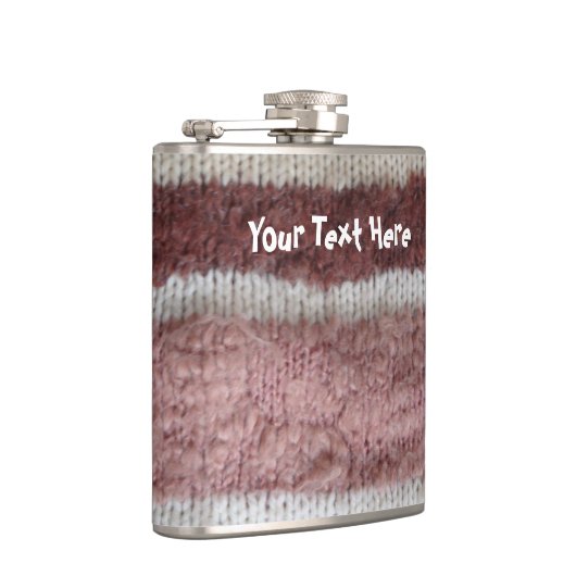 bruin gebreide strepen,  stijlvol ontwerp heupfles (Rechts)