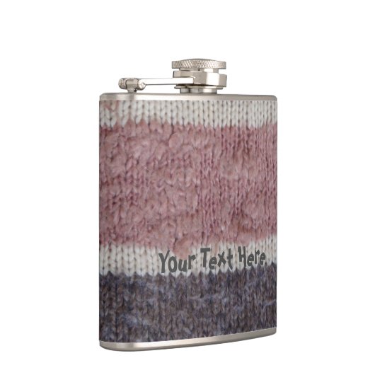 bruin gebreide strepen,  stijlvol ontwerp heupfles (Rechts)