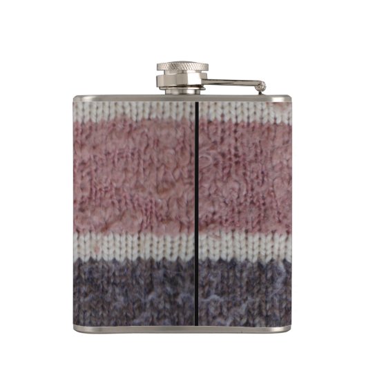 bruin gebreide strepen,  stijlvol ontwerp heupfles (Achterkant)