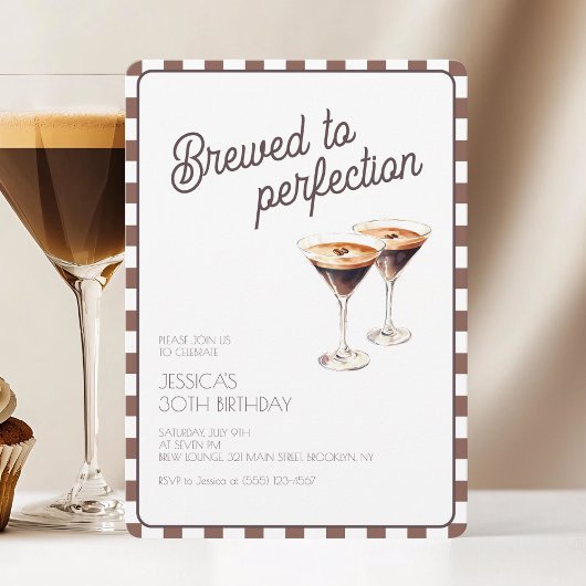 Bruin gebrouwen espresso martini 30ste verjaardags kaart
