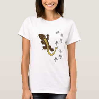 Bruin Gecko-Shirt met voetafdrukken T-shirt