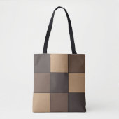 Bruin gecontroleerd tote bag (Voorkant)