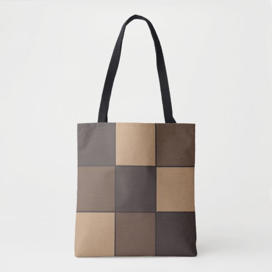 Bruin gecontroleerd tote bag (Voorkant)