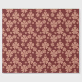 Bruin Gedempt Bloemen Abstract Patroon Cadeaupapier (Vlak)