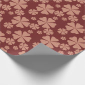Bruin Gedempt Bloemen Abstract Patroon Cadeaupapier (Hoek)