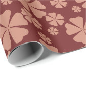 Bruin Gedempt Bloemen Abstract Patroon Cadeaupapier (Rol Hoek)