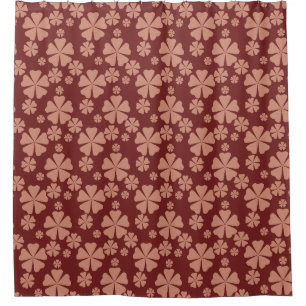 Bruin Gedempt Bloemen Abstract Patroon Douchegordijn