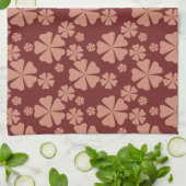 Bruin Gedempt Bloemen Abstract Patroon Theedoek (Gevouwen)