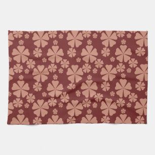 Bruin Gedempt Bloemen Abstract Patroon Theedoek