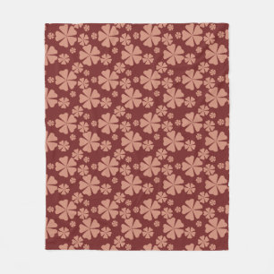 Bruin gedempte bloem abstract patroon fleece deken