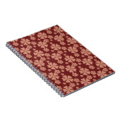 Bruin gedempte bloem abstract patroon notitieboek (Rechterzijde)