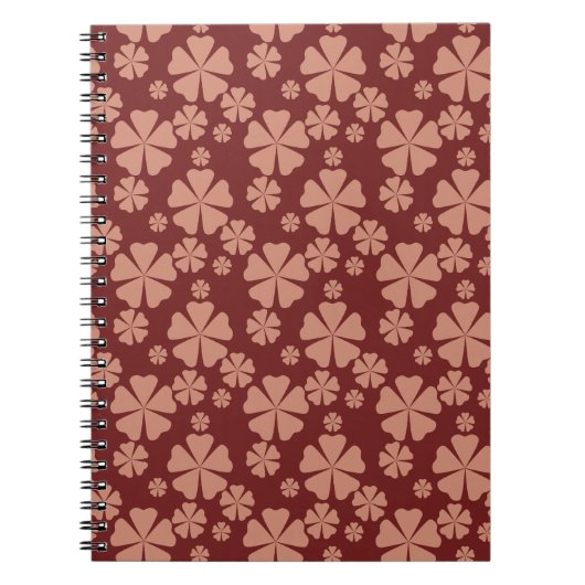 Bruin gedempte bloem abstract patroon notitieboek (Voorkant)