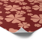 Bruin Gedempte Bloemen Abstracte Digitale Download Poster (Hoek)