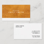 Bruin gedragen lederen textuur visitekaartje (Voorkant / Achterkant)