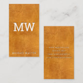 bruin gedragen leer visitekaartje (Voorkant / Achterkant)