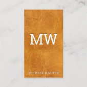 bruin gedragen leer visitekaartje (Voorkant)