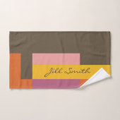 Bruin Geel Blok Modern Handdoek (Handdoek)