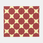 Bruin Geel Cirkel Hexagon Art-Deco Retro Patroon Fleece Deken (Voorkant (Horizontaal))