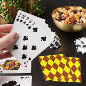 Bruin Geel Harlekijn Geruit Ontwerp  Pokerkaarten (Insitu)