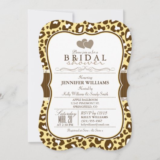 Bruin, geel Leopard Animal Print Vrijgezellenfeest Kaart (Voorkant)