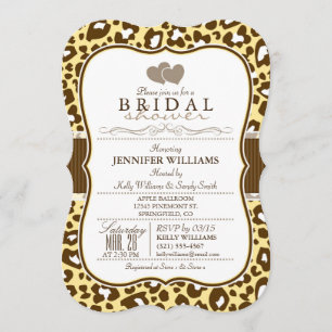 Bruin, geel Leopard Animal Print Vrijgezellenfeest Kaart