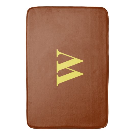 Bruin Geel Monogram Badmat (Voorkant Verticaal)