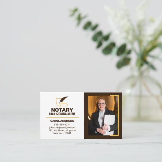 Bruin & Geel Notaris Lening Signing Agent Foto Visitekaartje (Staand voorkant)