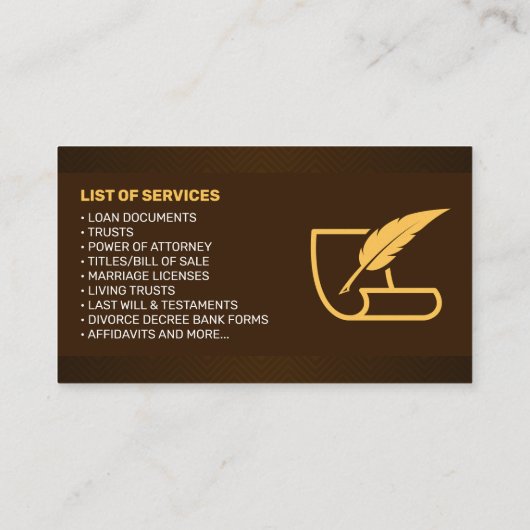 Bruin & Geel Notaris Lening Signing Agent Foto Visitekaartje (Achterkant)