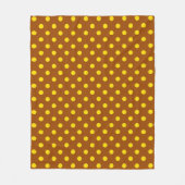 Bruin Geel Polka Dots Design Fleece Deken (Voorkant)