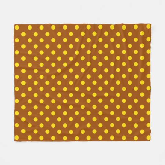 Bruin Geel Polka Dots Design Fleece Deken (Voorkant (Horizontaal))