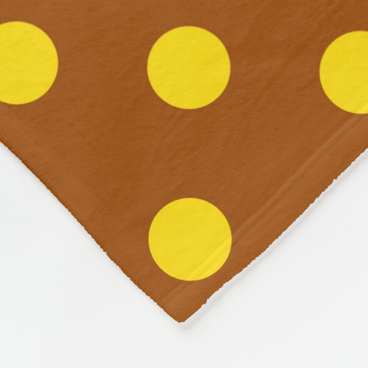 Bruin Geel Polka Dots Design Fleece Deken (Hoek)