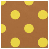 Bruin Geel Polka Dots Textiel Stof (Close Up)