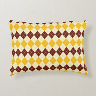 Bruin - Geel Schots Tartan-Patroon Accent Kussen