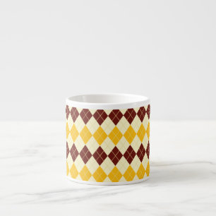 Bruin - Geel Schots Tartan-Patroon Espresso Kop