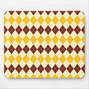 Bruin - Geel Schots Tartan-Patroon Muismat