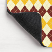 Bruin - Geel Schots toneelpatroon Muismat (Hoek)