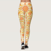 Bruin Geel Sun Patroon overal Leggings (Achterkant)