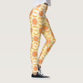 Bruin Geel Sun Patroon overal Leggings (Rechts)