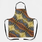 Bruin, Geel, Zwart en Wit Reeve's fazant Schort (Voorkant)