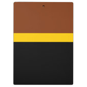 Bruin Geel Zwart Kleur Block Style Design Klembord (Achterkant)