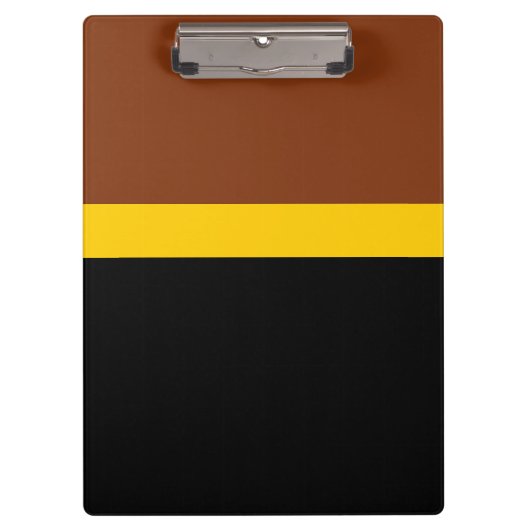 Bruin Geel Zwart Kleur Block Style Design Klembord (Voorkant)